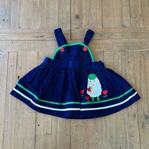 Vintage corduroy sheep appliqué pinafore